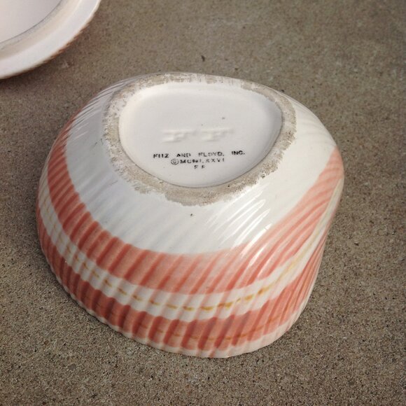 Fitz & Floyd Vanity Ceramic Box + Lid Peach Pink Mollusk Shell Coquille - Picture 12 of 16